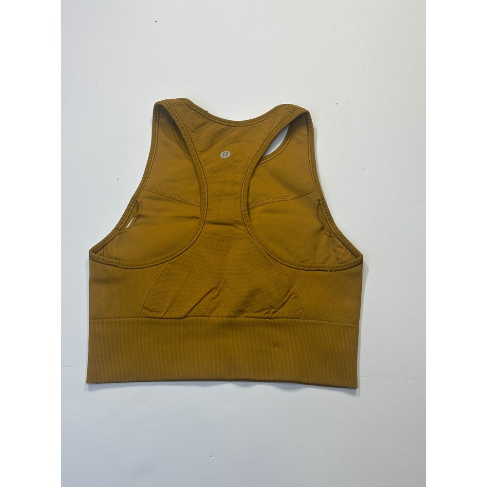 Lululemon Ebb to Train High-Neck Longline Sports Bra Spiced Bronze Gold Size 6 - Picture 2 of 3